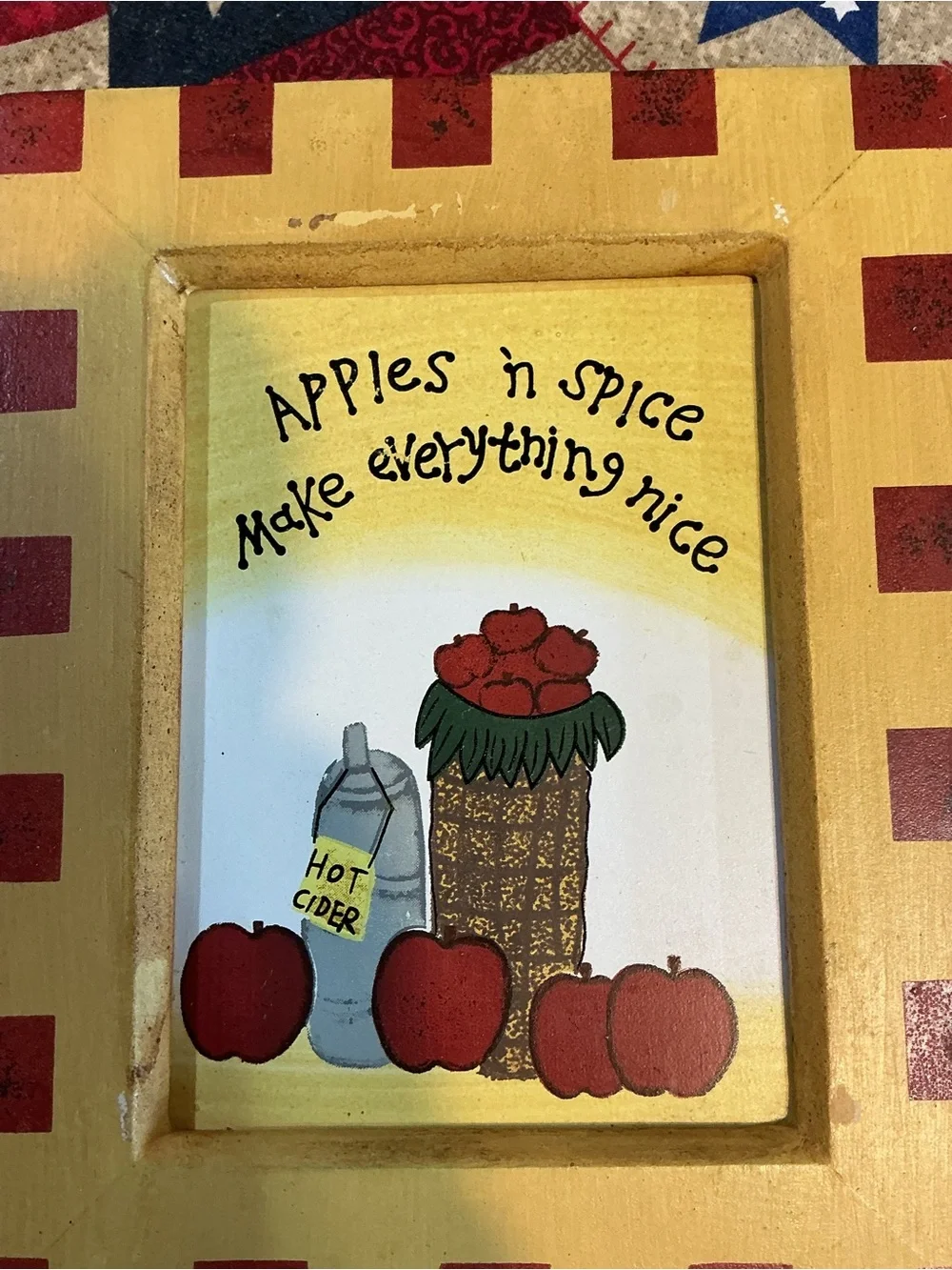💟Rustic Apples NSpice Make Everything Nice Wooden Wall Plaque